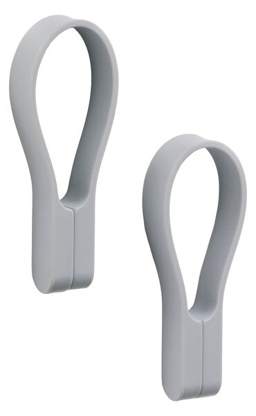 Gancio per asciugamani grigio chiaro in silicone 2 pz Loop – Zone