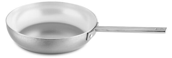 Padella 1 Manico ATTIVA Peltro due manici diametro cm 26- 3,0 Lt per induzione in acciaio 18.10 Finitura alluminio