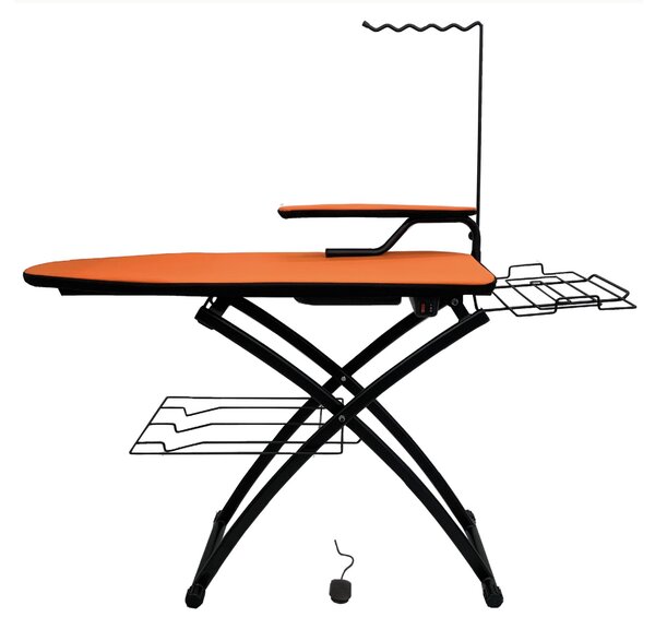Asse da Stiro Riscaldato, aspirante soffiante automatico ATTIVO 122x45xh73 min-100 max cm - chiusa in soli 27 centimetri max. regolabile Telaio colore Nero