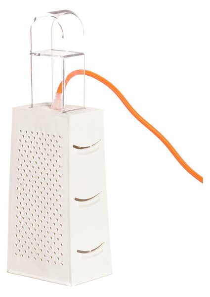 Lampada da Tavolo, Applique Cacio & Pepe colore bianco dimensioni 10 x 7 x h18 cm, raccomandato il LED da 6W, realizzata in laprene, policarbonato con cavi in diversi colori