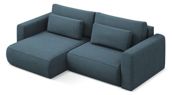 Divano angolare blu allungabile/con contenitore (con penisola a sinistra/con chaise lounge) Kapua – Makamii