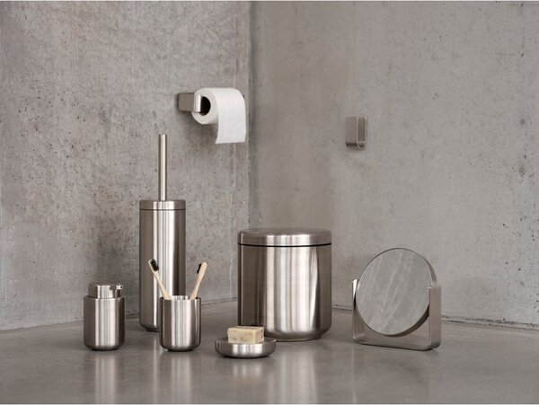 Scopino WC color argento opaco in acciaio inox Ume – Zone