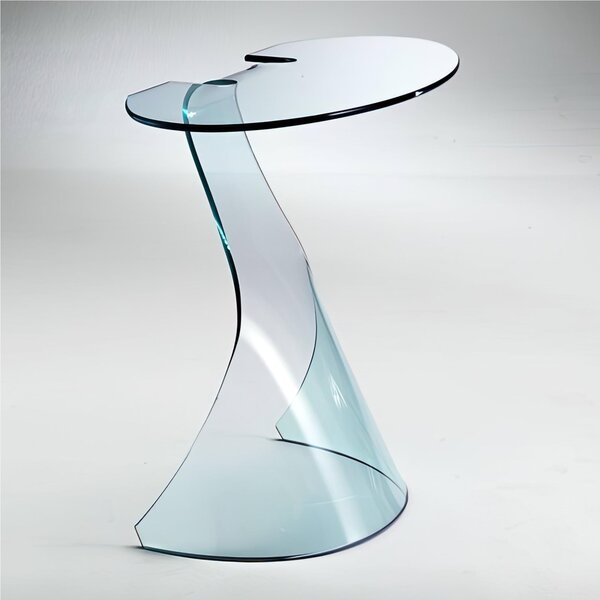 Tavolino in vetro Curvato consolle ORCHIDEA FLOT 12 mm 81x41xh78 cm colore vetro trasparente