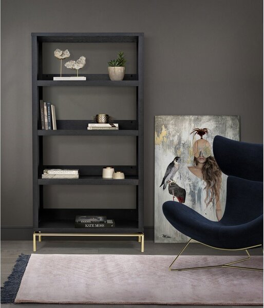 Libreria nera 90x173 cm Pimlico - Woodman