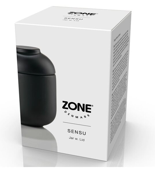 Organizer da bagno nero in gres per dischetti di cotone Sensu – Zone