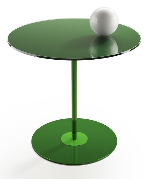 Tavolinetto, tavolo caff� piccolo Struttura in metallo Piano In vetro Dimensioni 46xh44 cm colore verde