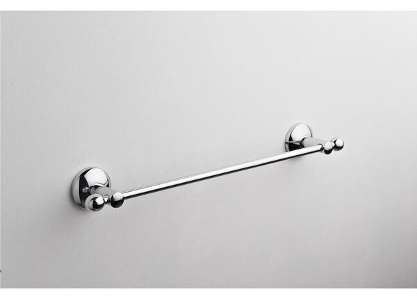 Porta asciugamani Mod ZACINTO 40x6xh4 cm placche rotonde forme arrotondate in finitura cromo lucido fissaggio a viti