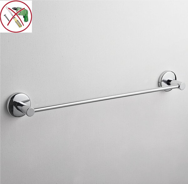 Maniglione Porta asciugamano da BAGNO Idra 50x6,5xh5,5 cm in finitura cromo lucido fissaggio adesivo 3 M bagno galvanico di oltre 22 micron inalterabile nel tempo