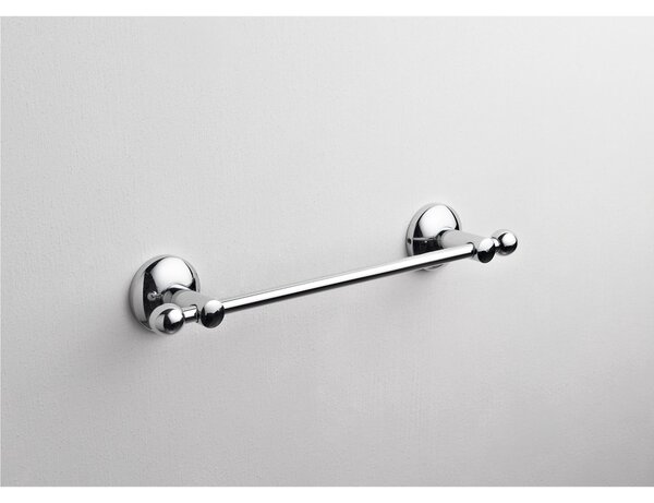 Porta asciugamani Mod ZACINTO 30x6xh4 cm placche rotonde forme arrotondate in finitura cromo lucido fissaggio a viti