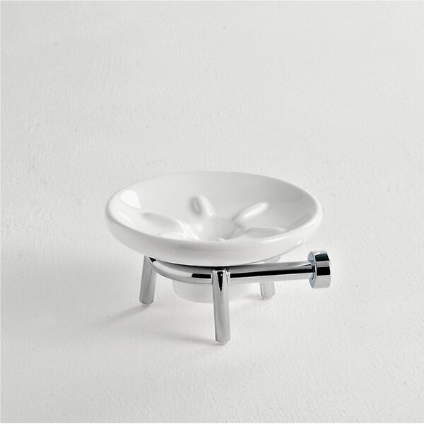 Porta sapone singolo d'appoggio in Ceramica Idra12x12xh6 cm