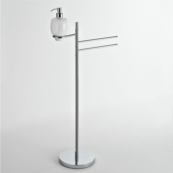 Piantana porta asciugamani Bidet KIOS 37x20xh82 cm con Dispenser in ceramica Garanzia contro la corrosione bagno galvanico di oltre 22 micron inalterabile nel tempo
