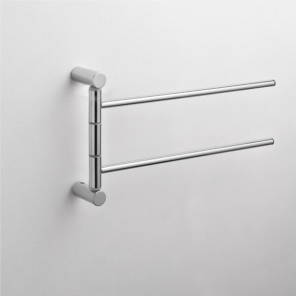 Porta asciugamani da bagno Doppio KIOS 31x5xh16 cm finitura cromo lucido Garanzia contro la corrosione bagno galvanico di oltre 22 micron inalterabile nel tempo