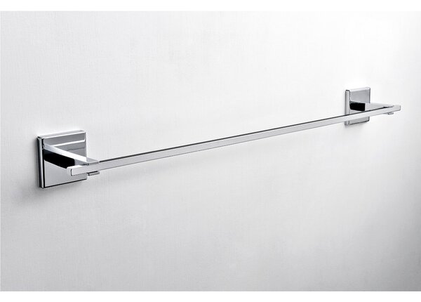 Porta asciugamani fissaggio Viti e Stop , Plano 60x6,5xh5,5 cm in finitura cromo lucido bagno galvanico di oltre 22 micron inalterabile nel tempo