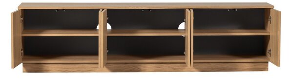 Mobile TV di colore naturale in rovere massiccio 200x52x45 cm Zuma – WOOOD