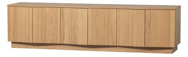 Mobile TV di colore naturale in rovere massiccio 200x52x45 cm Zuma – WOOOD