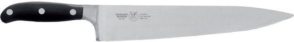 Coltello Trinciante da cuoco lama forgiata i strumento base in cucina per tagliare, n acciaio W.Nr.1.4116 cm 31 , Forgiato manico nero , Manico in Resina Acetalica e rivetti inox