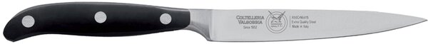 Coltello cucina spelucchino lama forgiata in acciaio W.Nr.1.4116 cm 11, Forgiato manico nero , Manico in Resina Acetalica e rivetti inox