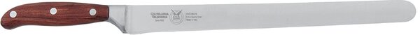 Coltello Salumi Forgiato cm 32, in acciaio W.Nr.1.4116 nella cucina professionale per il taglio manuale dei salumi ma anche nella preparazione di dolci, colore manico Mogano