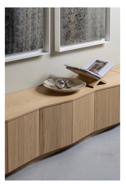Mobile TV di colore naturale in rovere massiccio 200x52x45 cm Zuma – WOOOD