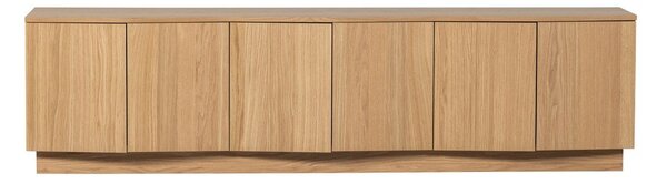 Mobile TV di colore naturale in rovere massiccio 200x52x45 cm Zuma – WOOOD