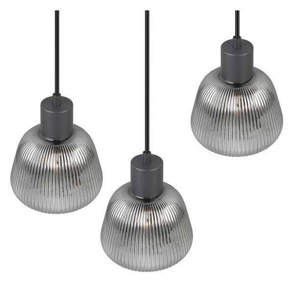 Lampadario nero con paralume in vetro ø 37 cm Tarifa - Trio