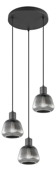 Lampadario nero con paralume in vetro ø 37 cm Tarifa - Trio
