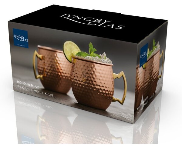 Tazze in set color rame in acciaio 400 ml 2 pz Moscow Mule – Lyngby Glas