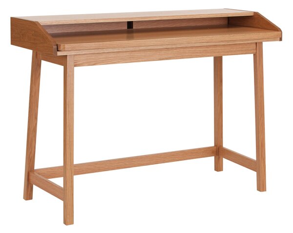 Scrivania compatta St James in rovere in legno ingegnerizzato e massiccio, dimensioni 116,4 x 47 x h83,5 cm, peso 23 Kg, finitura quercia