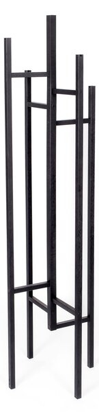 Appendiabiti Eigen nero in legno massiccio, dimensioni 47 x 47 x h175 cm, peso 6 Kg, finitura nero