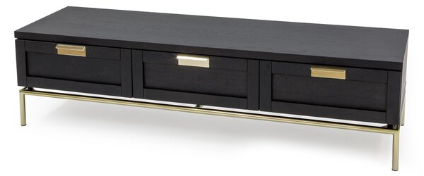 Credenza Pimlico in legno ingegnerizzato e solido, metallo, dimensioni 150 x 44 x h40 cm, peso 47 Kg, finitura rovere, nero carbone