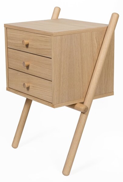 Tavolino wiru 3d Rovere in legno ingegnerizzato e massiccio, dimensioni 51 x 35 x h70,7 cm, peso 10 Kg, finitura quercia