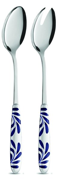 Coppia insalata Santorini, inox 18/c (aisi430), manico in nylon adatto alla lavastoviglie