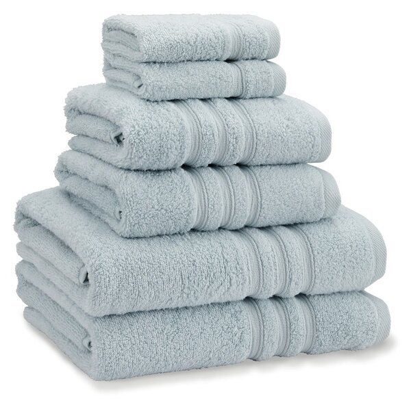 Set di asciugamani per viso e corpo tipo terry azzurri in cotone 6 pz Zero Twist – Catherine Lansfield