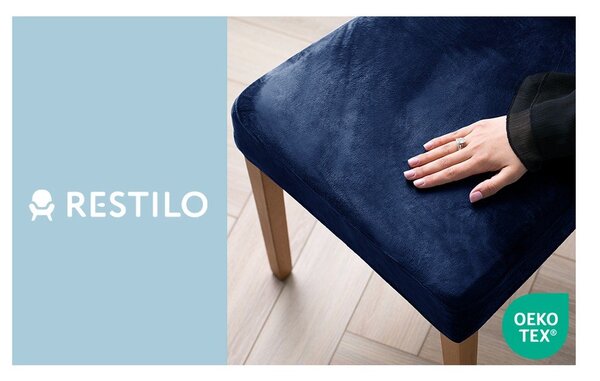 Coprisedia blu con rivestimento elastico per sedie 48 cm Sento – Restilo