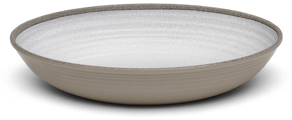Risottiera, ovale da portata in Melamina Renna Bianca 33x23xh6,5 cm certificato per l'uso alimentare colore bianco sabbia