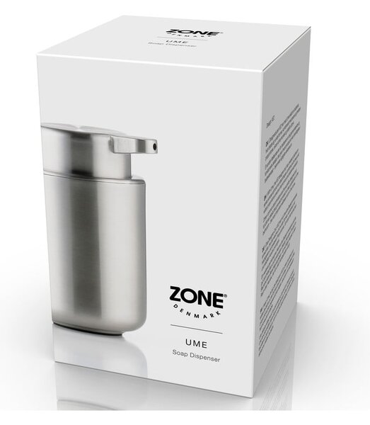 Dispenser per sapone color argento opaco in acciaio inox 250 ml Ume Steel – Zone