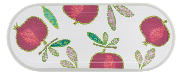 Vassoio Rettangolare Sushi ,Sandwich , Caff� Melograno 38x15xh 2 cm certificato per l'uso alimentare BPA free Colore Bianco Magenta Verde