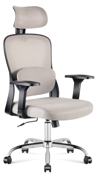 MARK ADLER Manager 3.2 | Sedia da ufficio ergonomica con supporto lombare e poggiatesta regolabile | Grigio