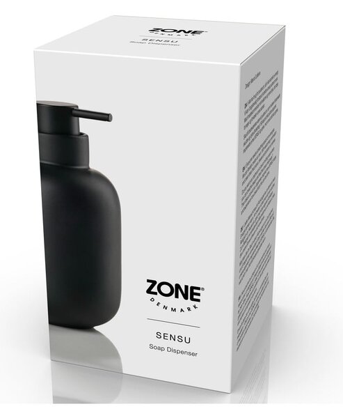 Dispenser per sapone nero in gres 300 ml Sensu – Zone