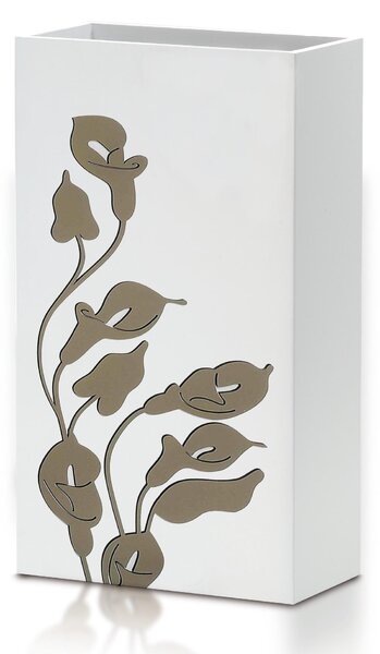 PORTAOMBRELLI Rettangolare Calla 33x22xh54 cm in Legno con intarsi in legno colore tortora