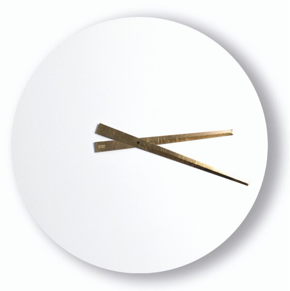Orologio da parete rotondo il legno Laccato Diametro 60x5 cm in legno con lancette colore oro