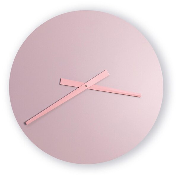 Orologio da parete rotondo il legno Laccato colore rosa cipria Diametro 60x5 cm in legno con lancette colore rosa