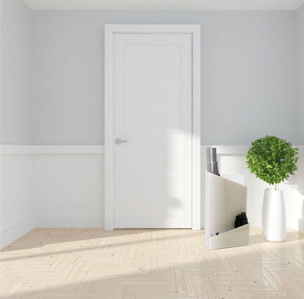 Portaombrelli Rettangolare con due vaschette anche per gli ombrellini T DESIGN 30x13,5xh60 cm in plexiglass Bicolore bianco tortora