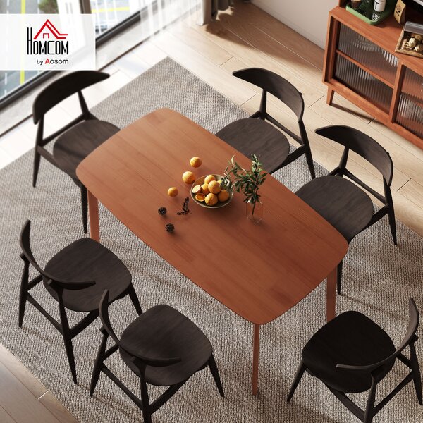 HOMCOM Tavolo da Pranzo, Stile Rustico, Superficie Laccata, Legno, 150 x 80 cm, Marrone | Aosom Italy