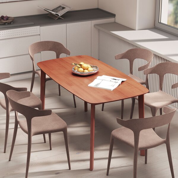HOMCOM Tavolo da Pranzo, Stile Rustico, Superficie Laccata, Legno, 150 x 80 cm, Marrone | Aosom Italy