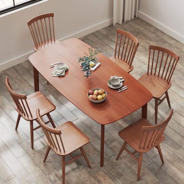 HOMCOM Tavolo da Pranzo, Stile Rustico, Superficie Laccata, Legno, 150 x 80 cm, Marrone | Aosom Italy