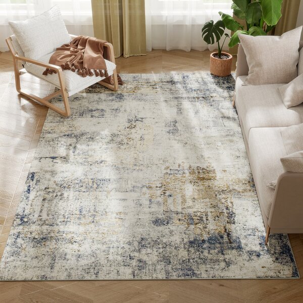HOMCOM Tappeto per soggiorno, Poliestere, design artistico moderno, lavabile, Grigio | Aosom Italy