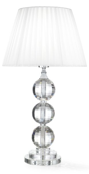 Lampada da tavolo in cristallo PIANETI H 64 cm con paralume Quadrato Colore bianco