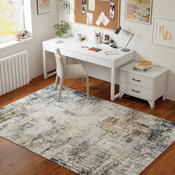 HOMCOM Tappeto per soggiorno, Poliestere, design artistico moderno, lavabile, Grigio | Aosom Italy