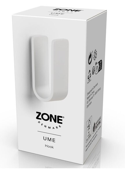 Gancio da parete bianco in metallo Ume – Zone